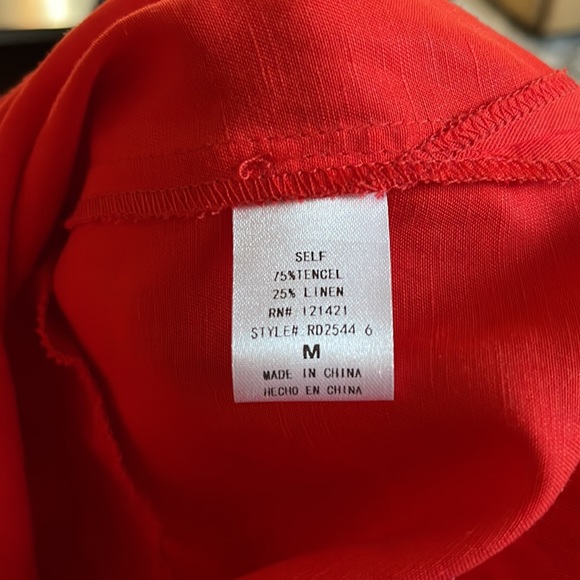 Red Tencel Linen Ellison Shift Dress - Picture 7 of 7